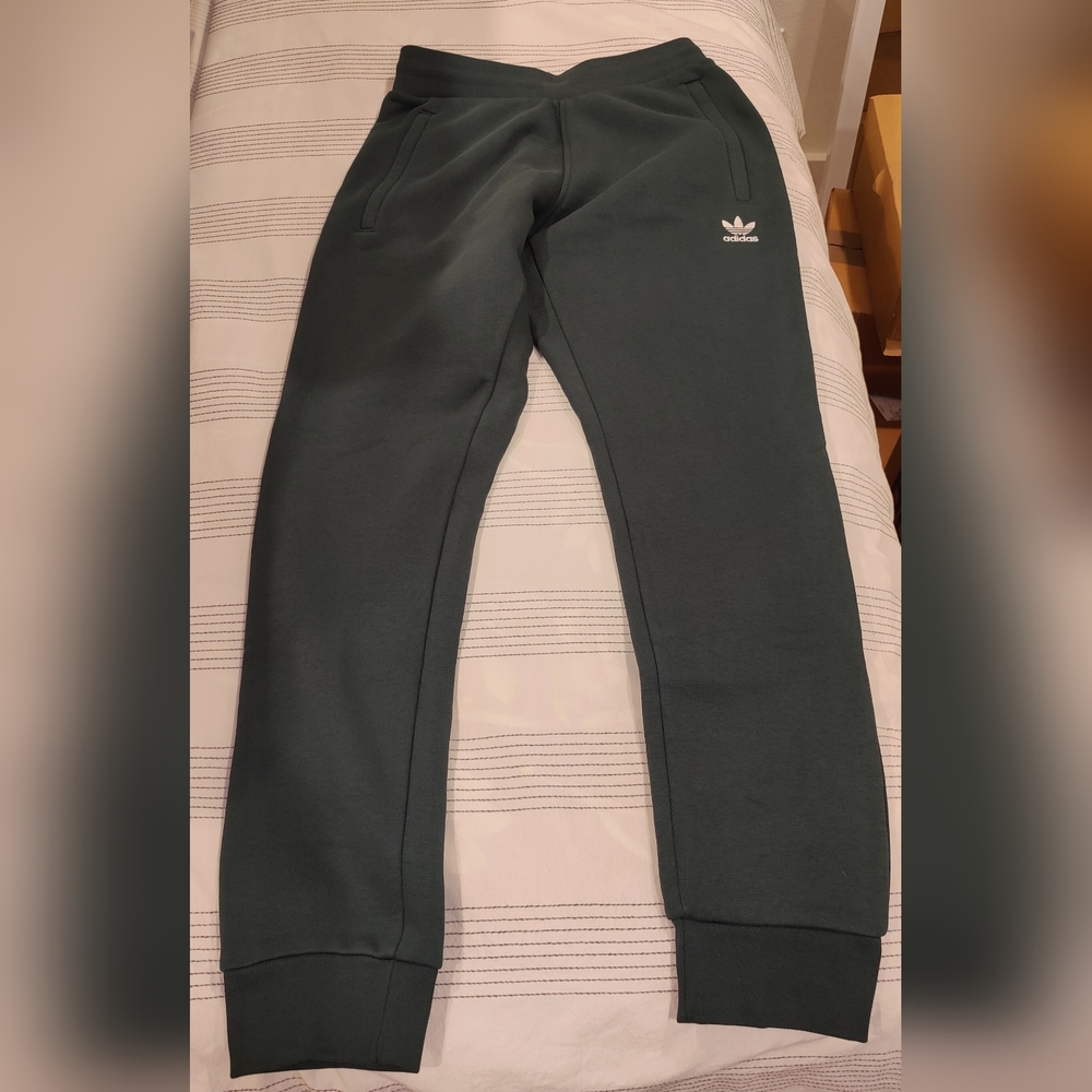 Adidas Essentials Trefoil Pants Joggers - Forest Green - Size Small